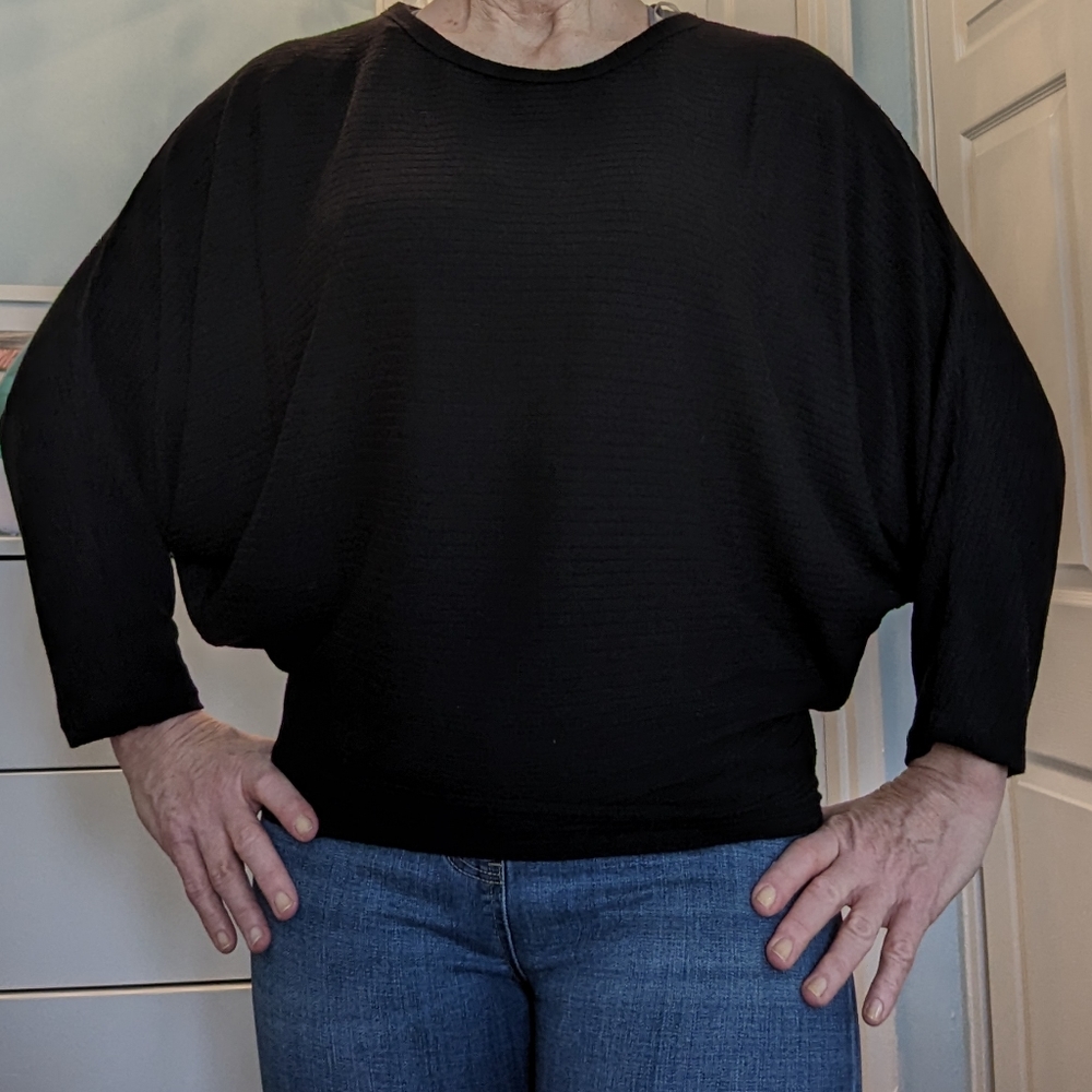 Black dolman lightweight sweater